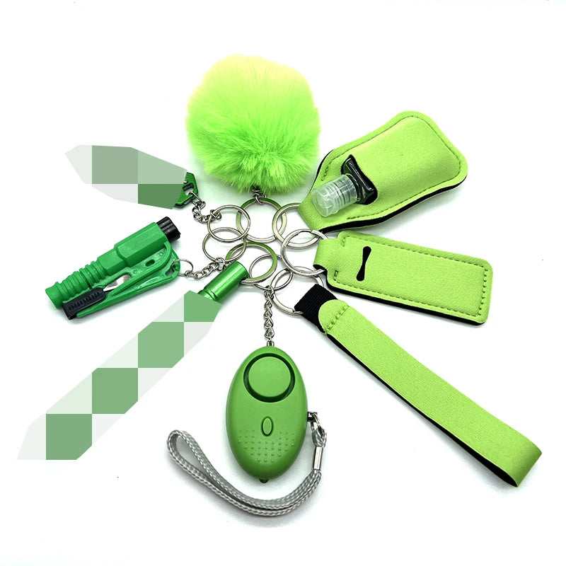 Kit de Défense Personnelle pour Femmes - Ensemble de 9 Pièces avec Alarme et Sifflet