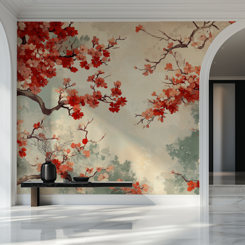 Papier Peint Arbre Japonais Uni