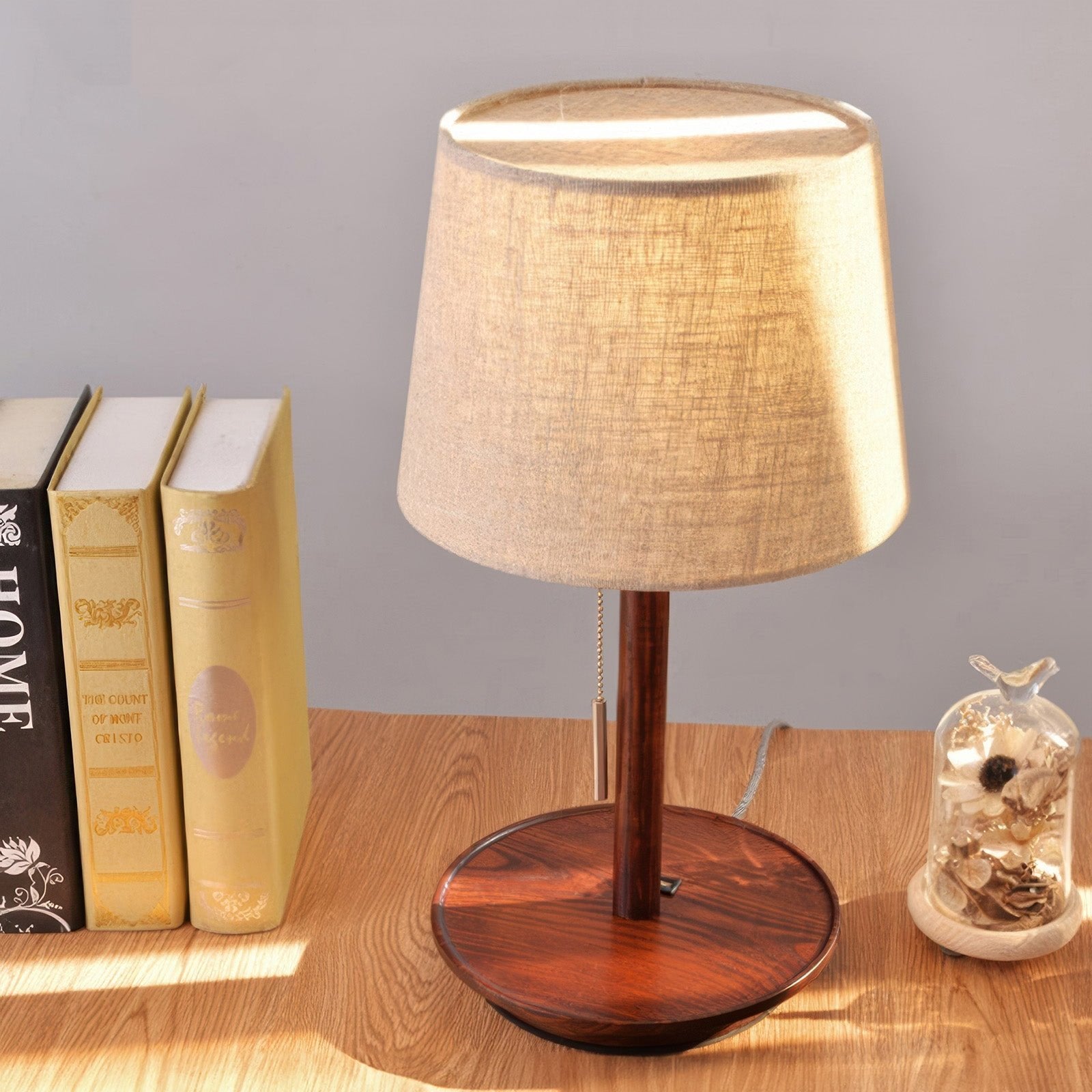 Lampe de Bureau en Bois de Noyer - Éclairage Cosy et Apaisant pour Intérieur