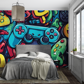Papier Peint Garçon Classique Jeux Vidéo Graffiti