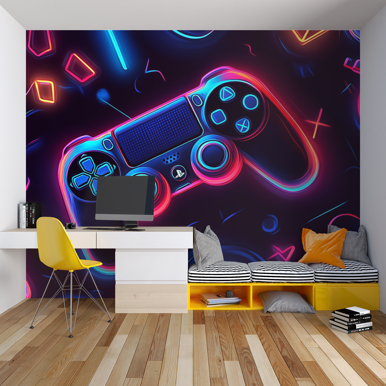 Papier Peint Symboles Gaming Néon