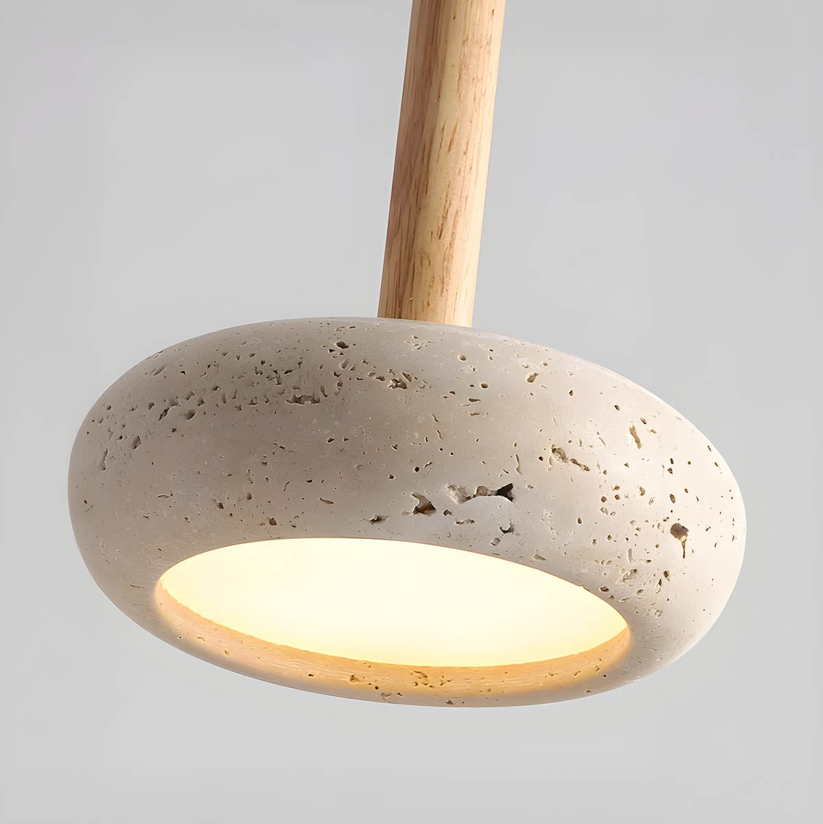 Lampe Suspendue en Travertin Jaune - Élégance et Charme Organique