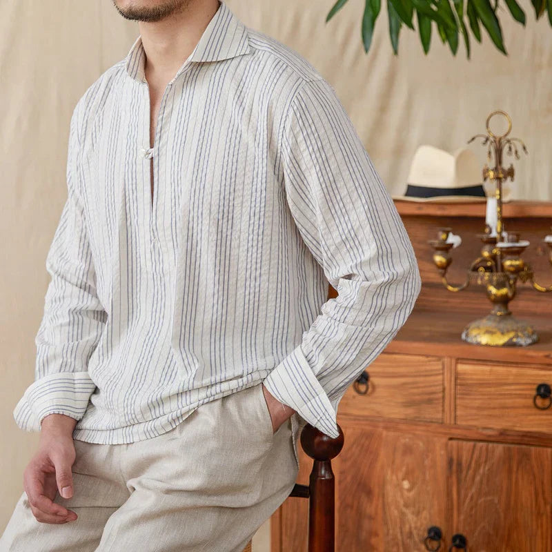 Chemise Habillée en Coton Rayé - Élégance Classique et Confort Optimal