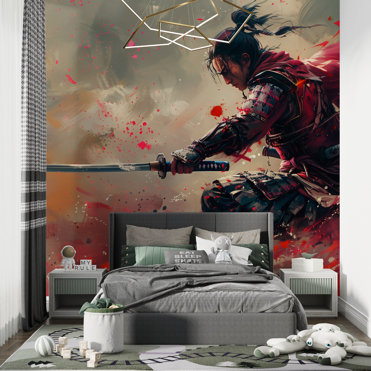 3D Animated Red Samurai Wallpaper