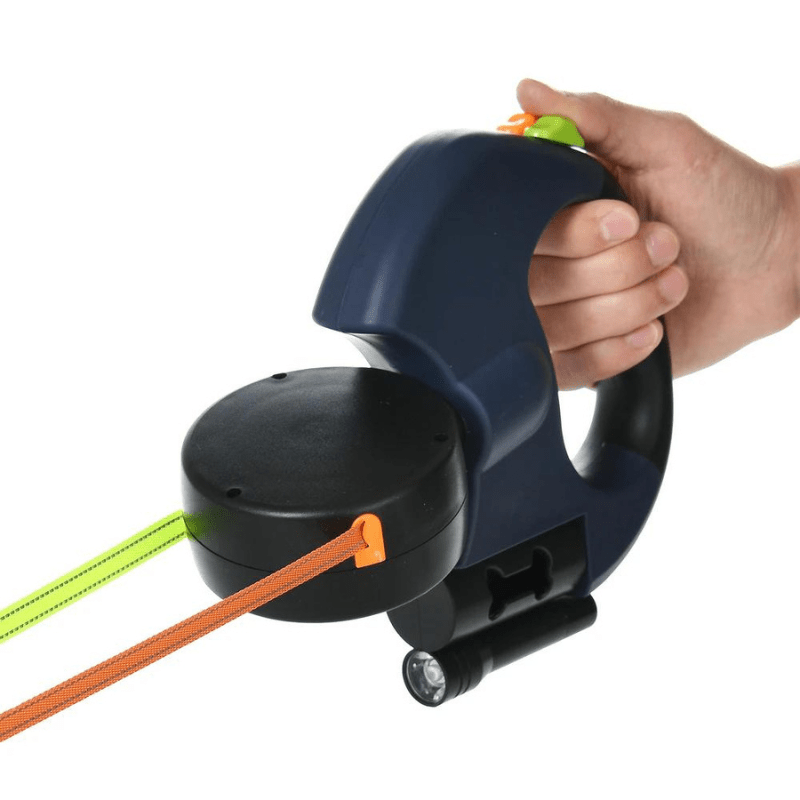 Laisse Double pour Chien - Lumière LED et Charnière Rotative 360°