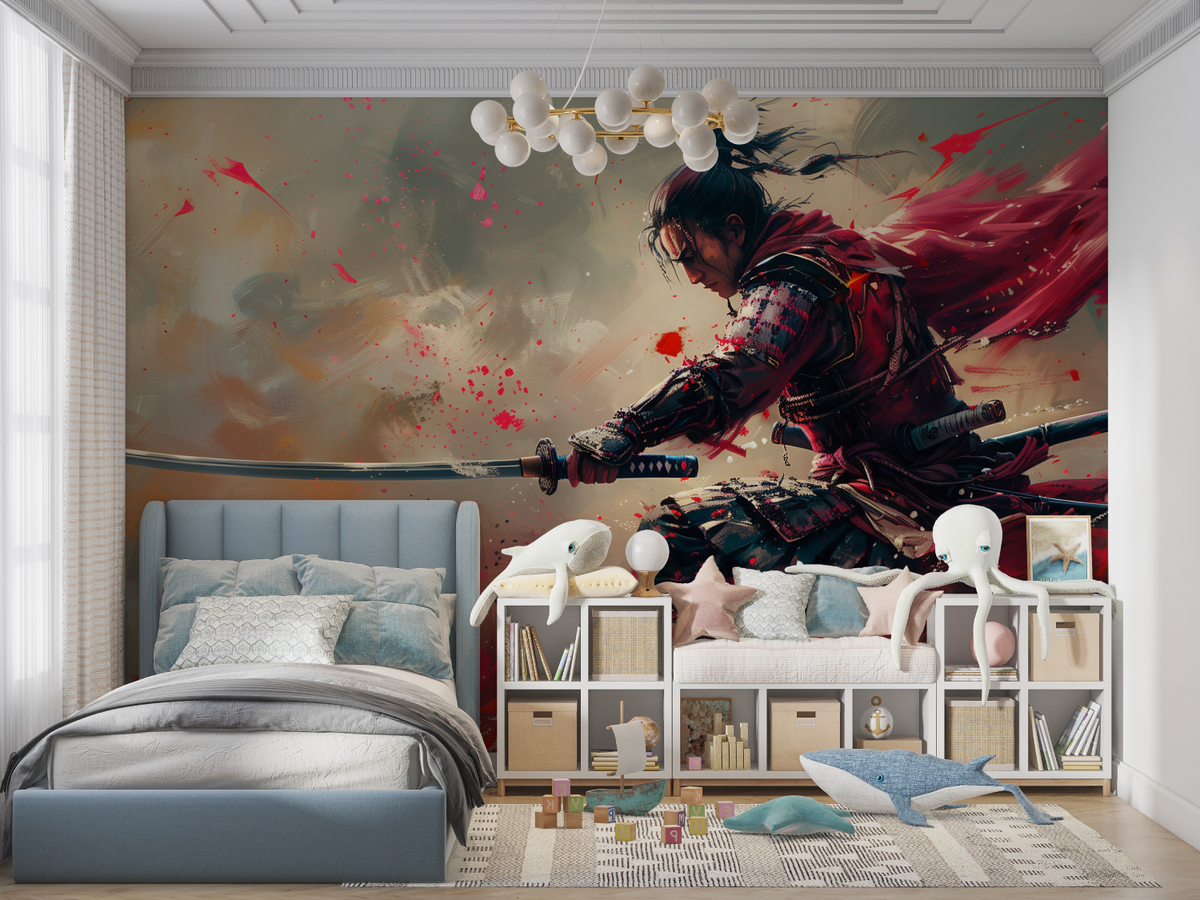 3D Animated Red Samurai Wallpaper