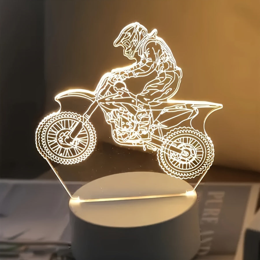 Éclairage LED Motocross 3D - Design Sportif et Économie d'Énergie