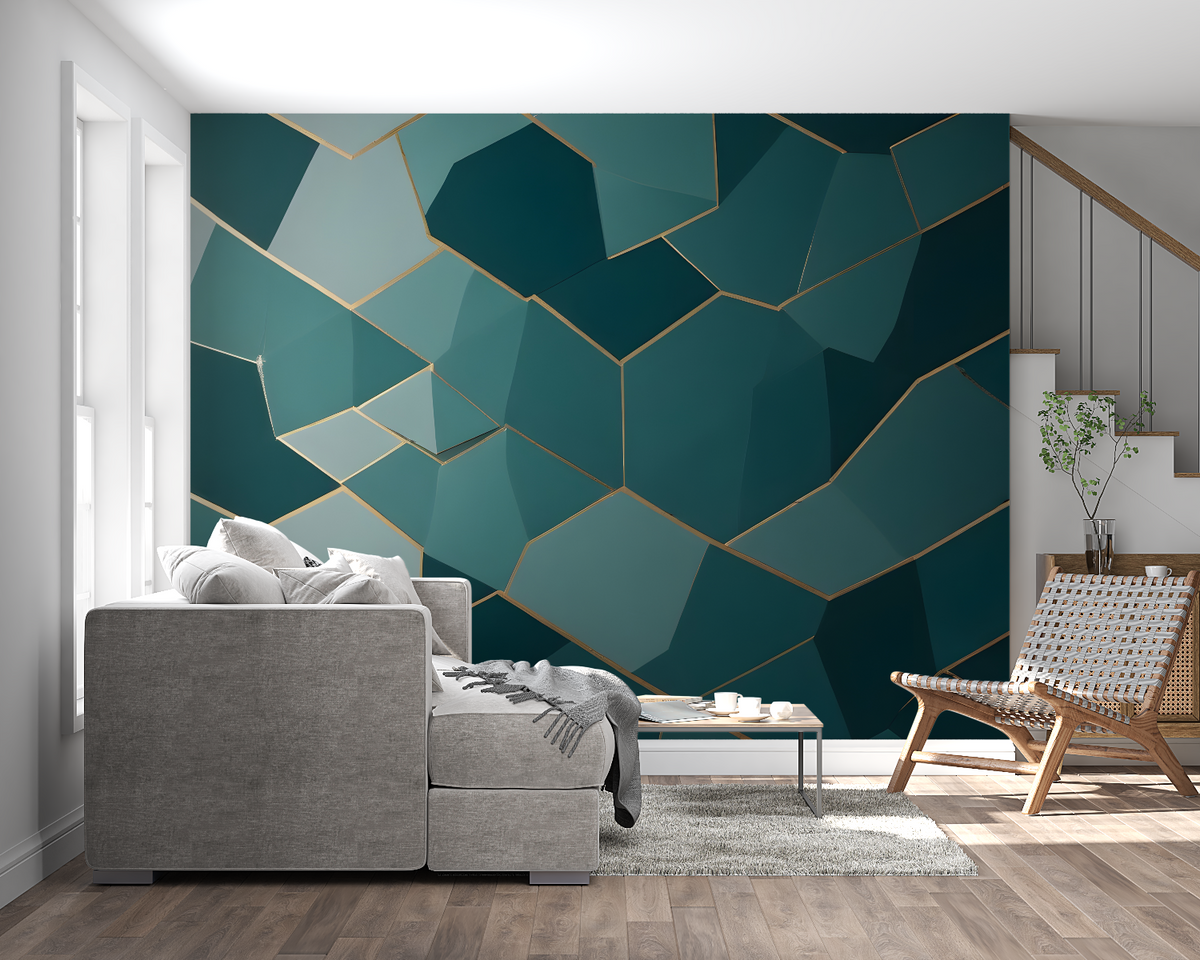 Geometric Teal Wallpaper