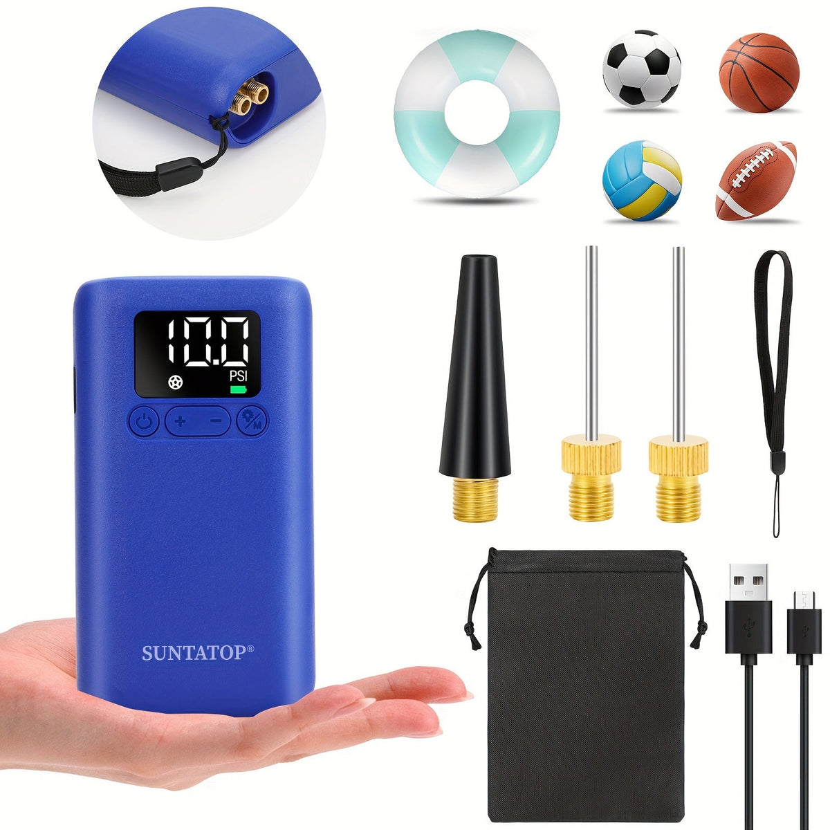 Pompe à Ballon Électrique Automatique - Gonflage Rapide avec Lumière LED