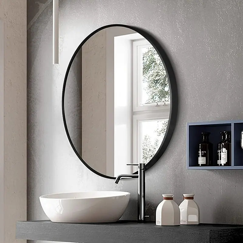 Miroir Rond Moderne 50x50 cm - Élégance et Installation Facile