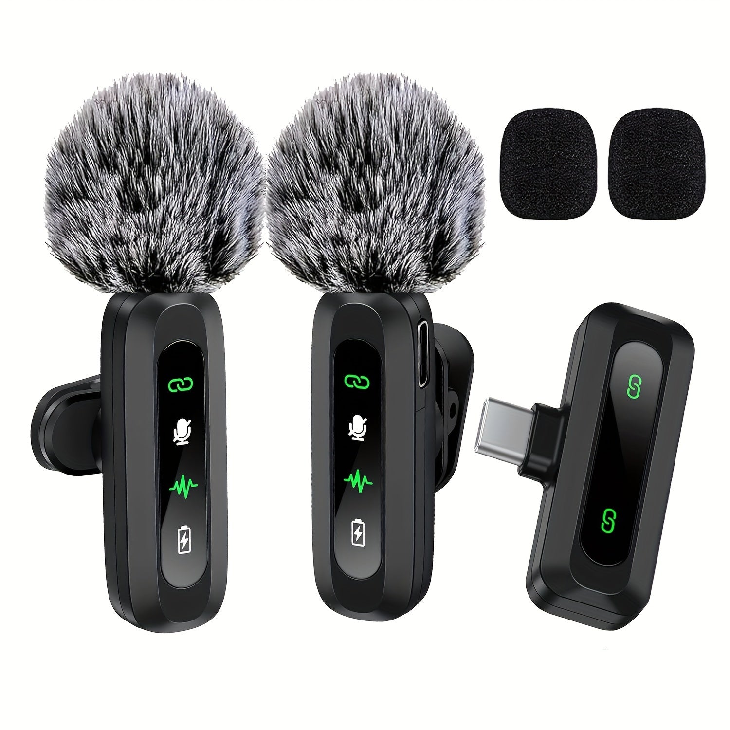 Microphone Lavalier Sans Fil USB-C - Design Compact pour Podcasts et Vlogs