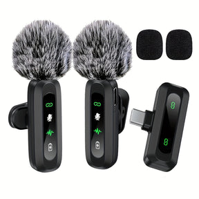 Microphone Lavalier Sans Fil USB-C - Design Compact pour Podcasts et Vlogs