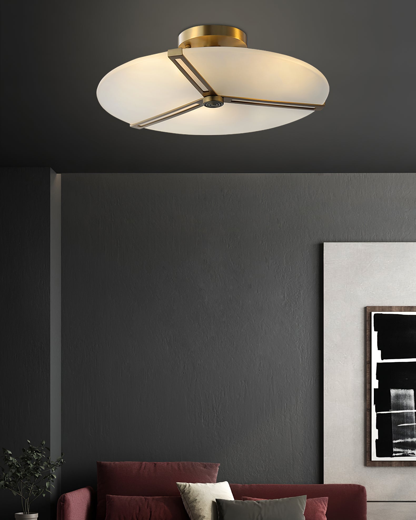 Plafonnier Moderne en Verre et Métal - Design Élégant et Illumination Chaleureuse