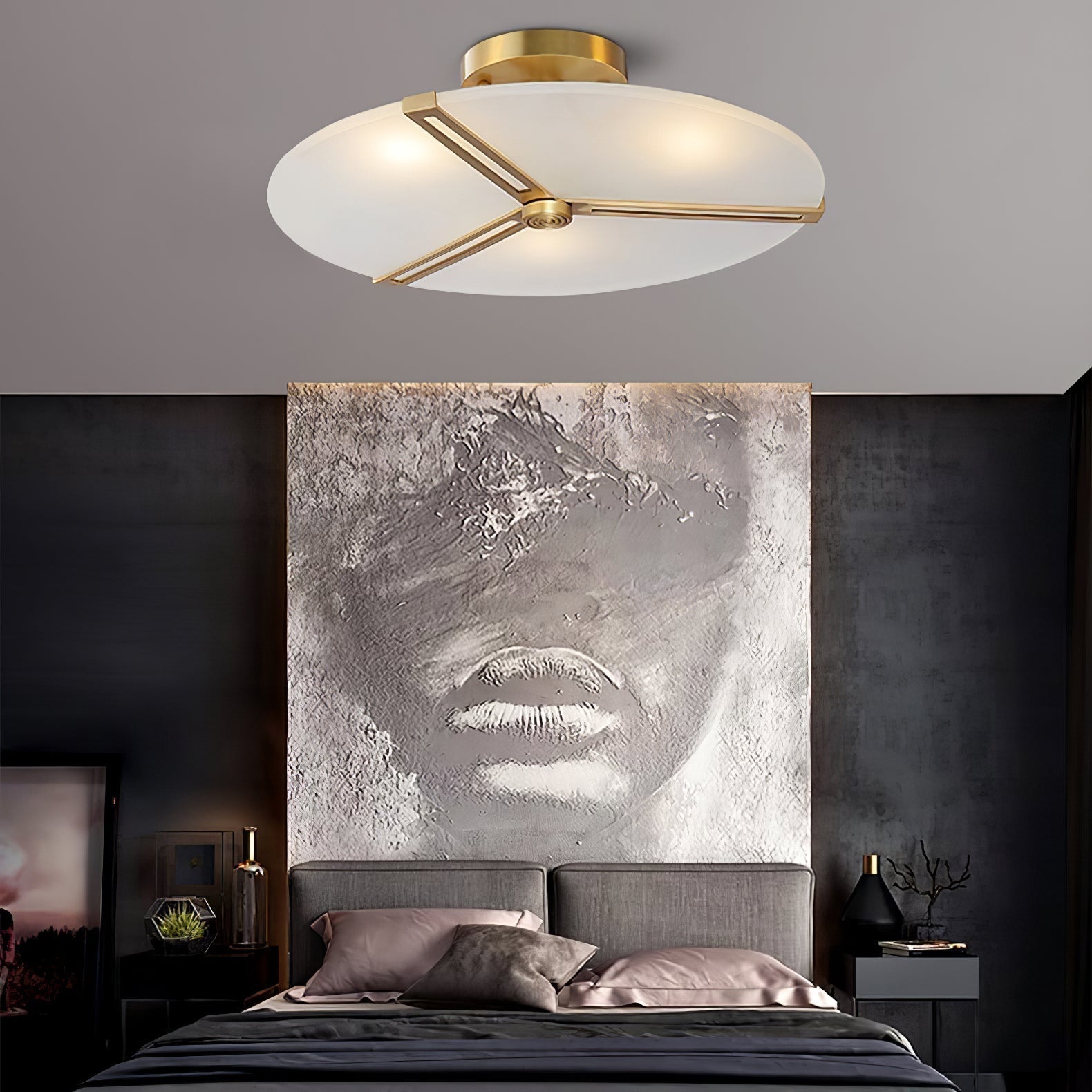 Plafonnier Moderne en Verre et Métal - Design Élégant et Illumination Chaleureuse