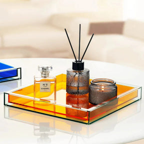 Plateau de Service en Acrylique Multicolore - Design Élégant et Facile à Nettoyer
