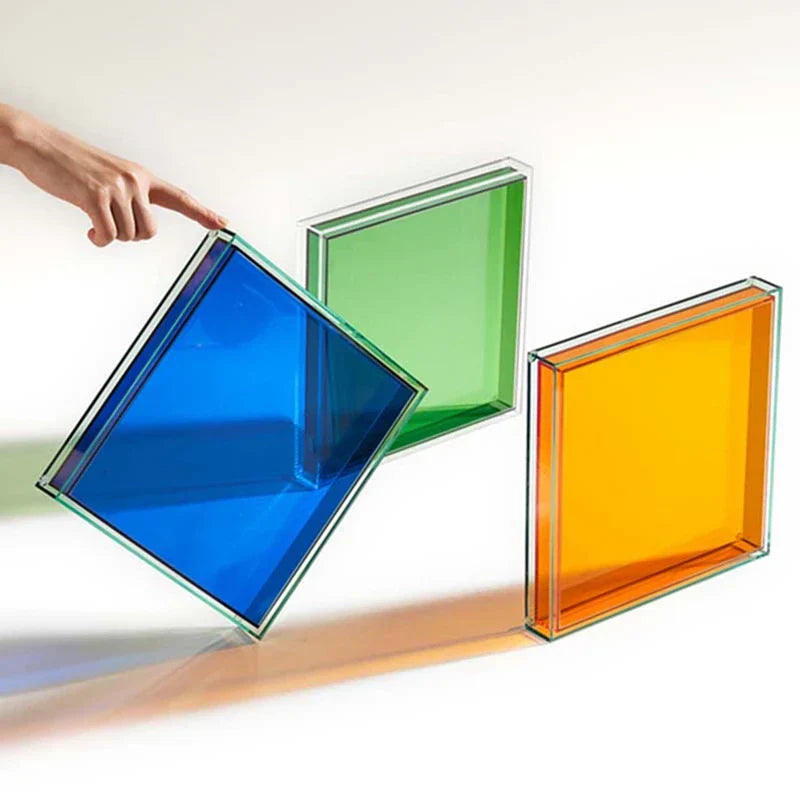 Plateau de Service en Acrylique Multicolore - Design Élégant et Facile à Nettoyer