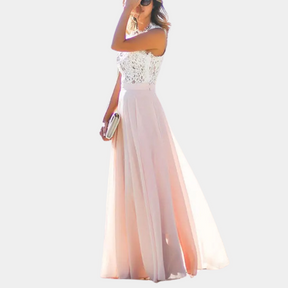 Robe Maxi en Dentelle Rosé - Élégante et Confortable pour Événements