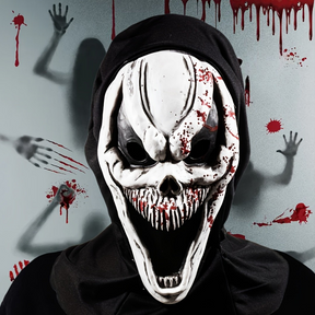 Masque Halloween Crâne Complet pour Adultes - Design Effrayant avec Capuche Intégrée