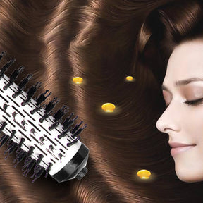 Brosse à Air Chaud Rotative - Coiffage 2-en-1 pour Volume et Brillance