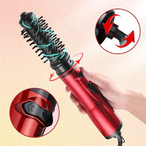 Brosse à Air Chaud Rotative - Coiffage 2-en-1 pour Volume et Brillance