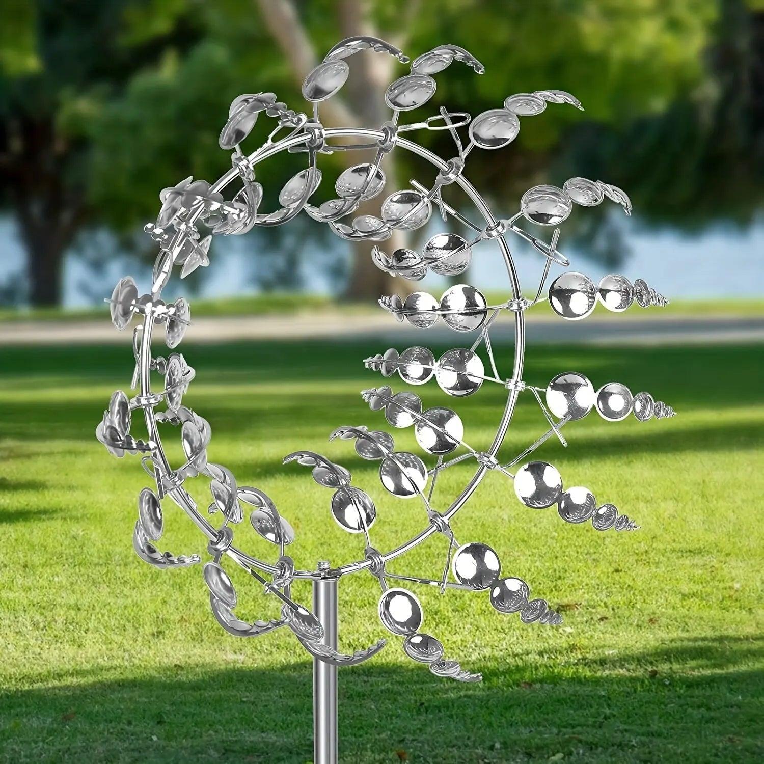 Tourbillon Éolien en Métal - Décoration Vibrante pour Jardin Extérieur