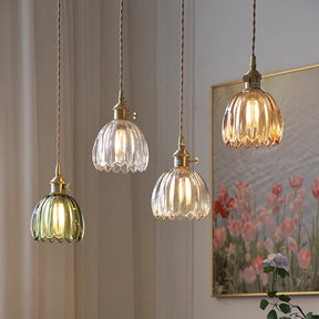 Lampe Suspendue en Verre Japonais - Design Minimaliste et Éclairage Chaleureux