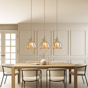Lampe Suspendue en Verre Japonais - Design Minimaliste et Éclairage Chaleureux