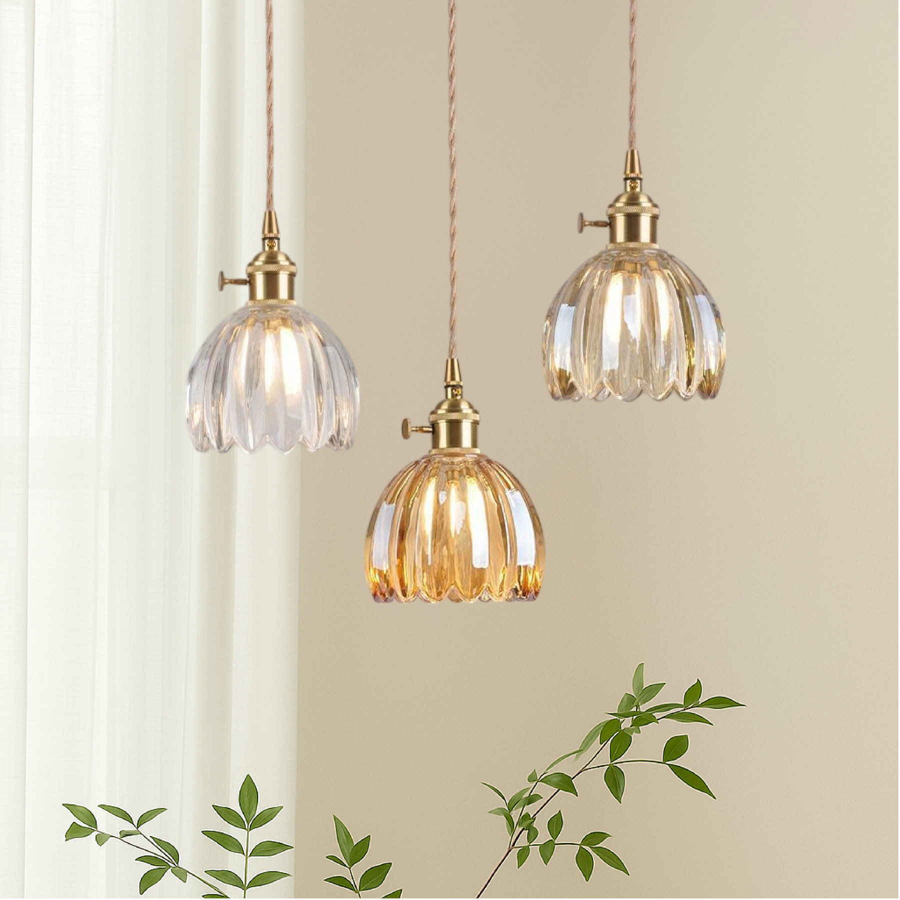 Lampe Suspendue en Verre Japonais - Design Minimaliste et Éclairage Chaleureux