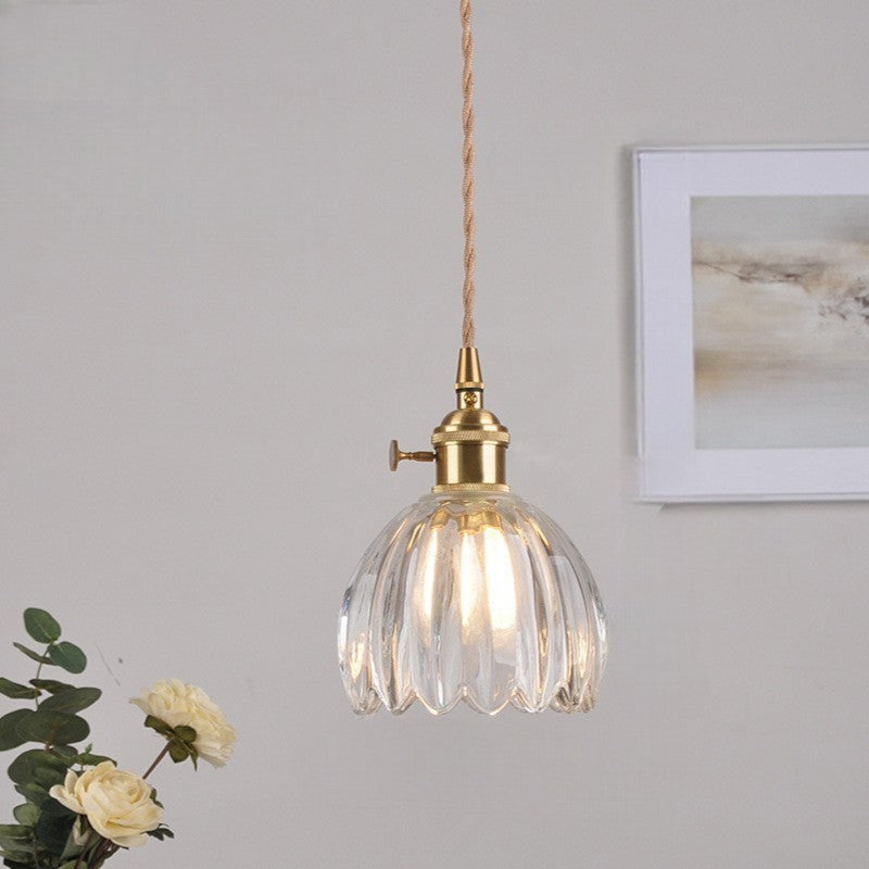 Lampe Suspendue en Verre Japonais - Design Minimaliste et Éclairage Chaleureux