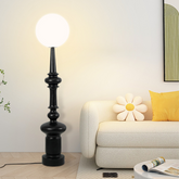 Lampe de Sol Bauhaus Noire - Élégance Géométrique et Atmosphère Chaleureuse