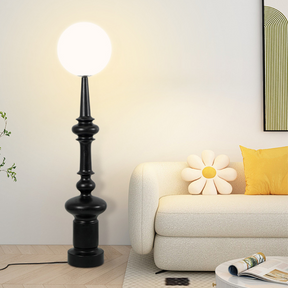 Lampe de Sol Bauhaus Noire - Élégance Géométrique et Atmosphère Chaleureuse