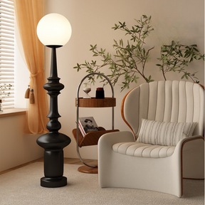 Lampe de Sol Bauhaus Noire - Élégance Géométrique et Atmosphère Chaleureuse