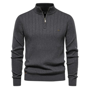 Pull Zippé Sophistiqué pour Hommes - Confort et Élégance pour l'Automne