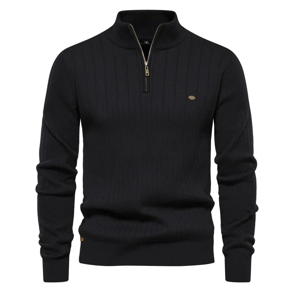 Pull Zippé Sophistiqué pour Hommes - Confort et Élégance pour l'Automne