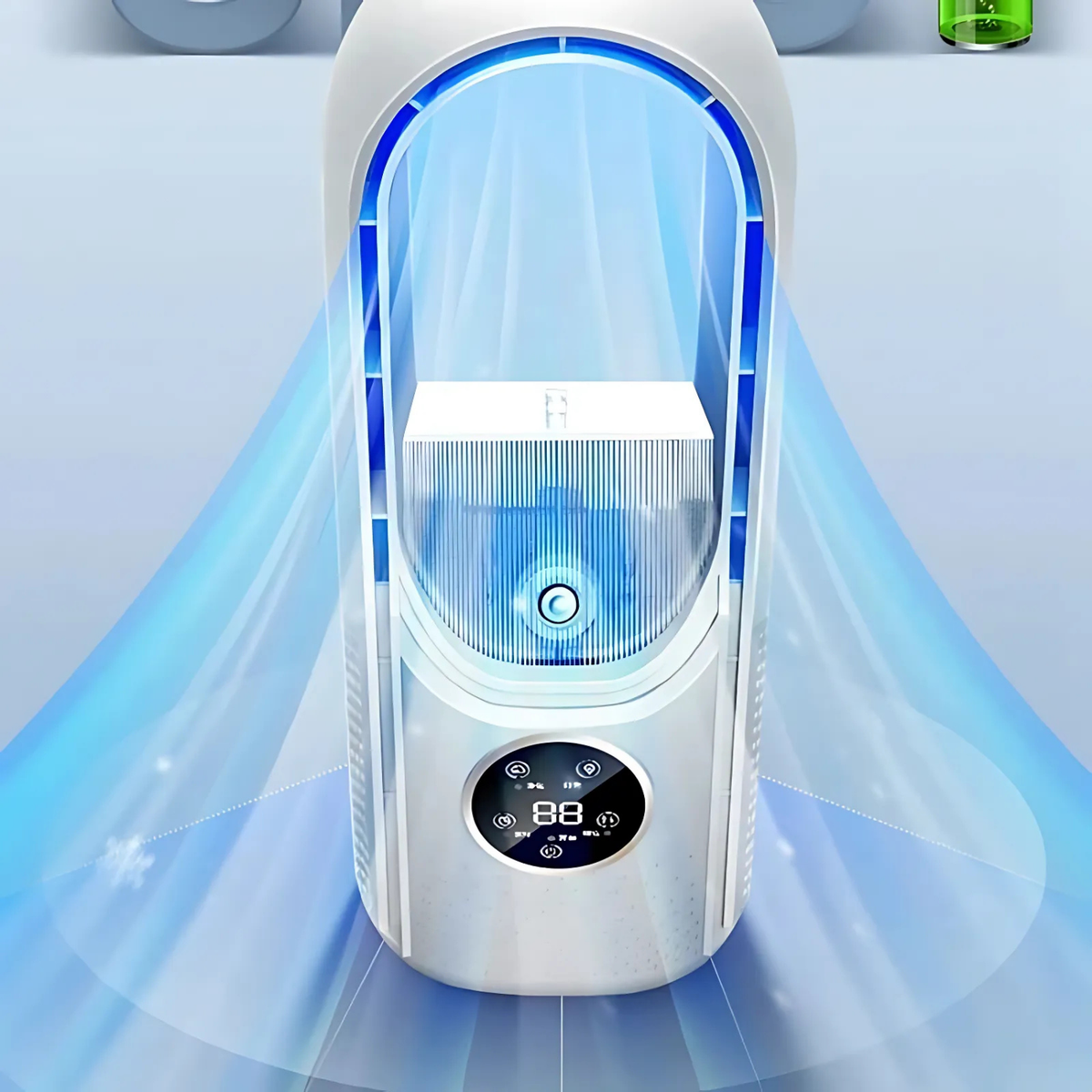 Refroidisseur d'air USB sans pales - Silencieux, 6 niveaux et humidification
