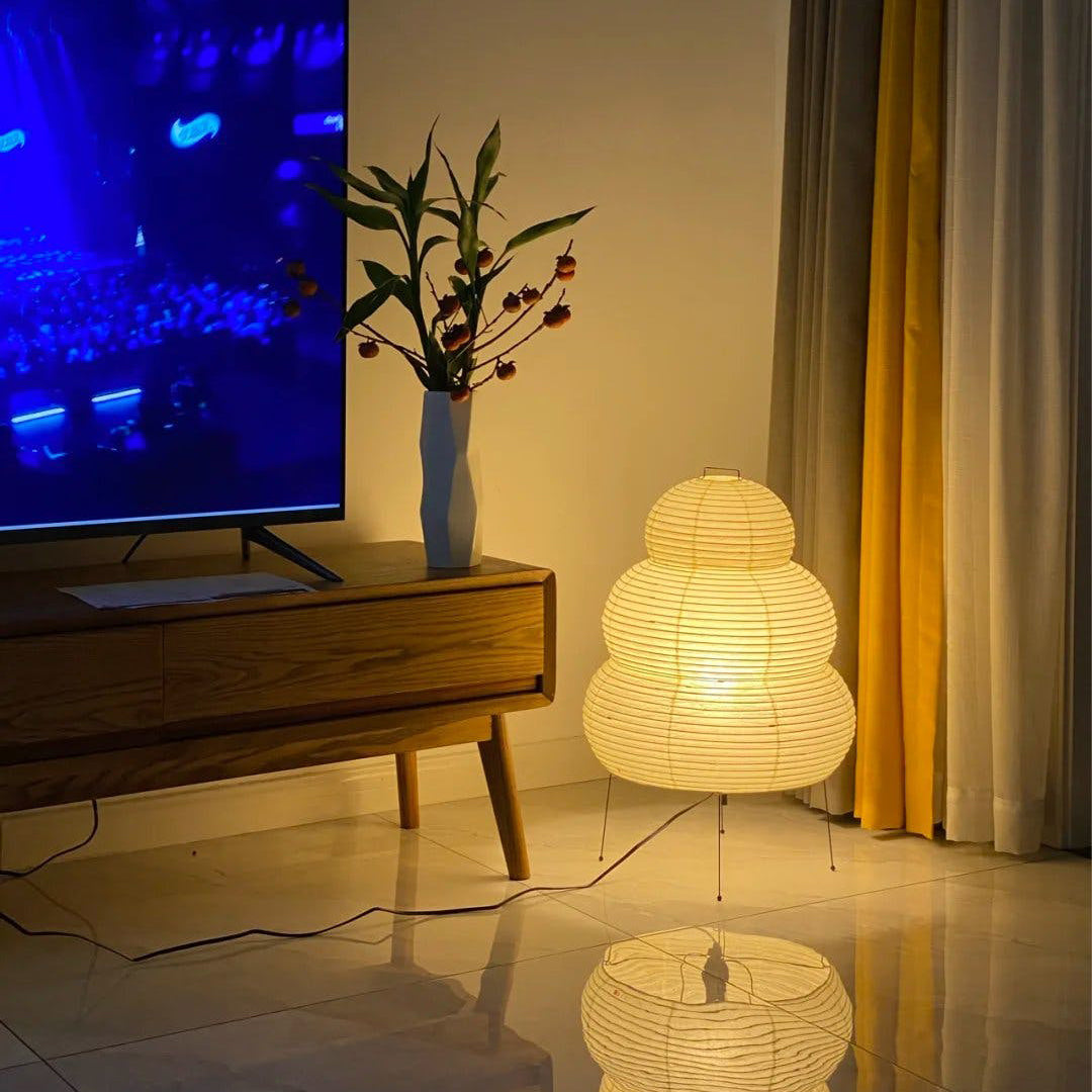 Lampe de Bureau en Papier de Riz - Ambiance Japonaise Sereine et Élégante