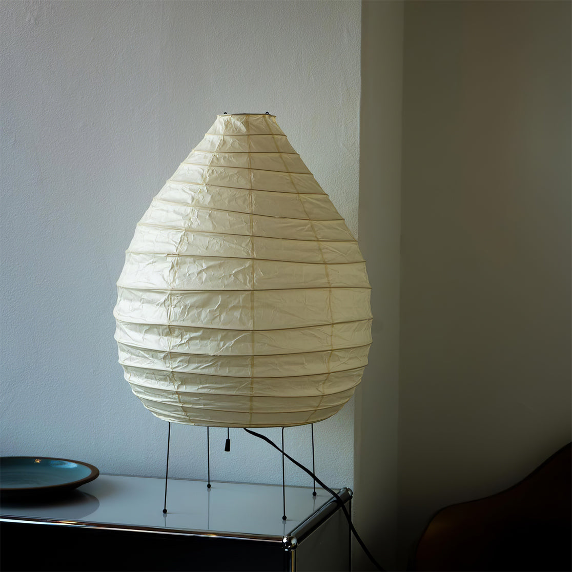 Lampe de Table en Papier de Mûrier - Design Élégant et Atmosphérique