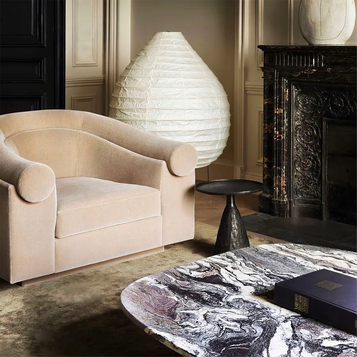 Lampe de Table en Papier de Mûrier - Design Élégant et Atmosphérique