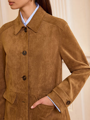 Blazer Suédé pour Femmes - Chaud et Élégant avec Col