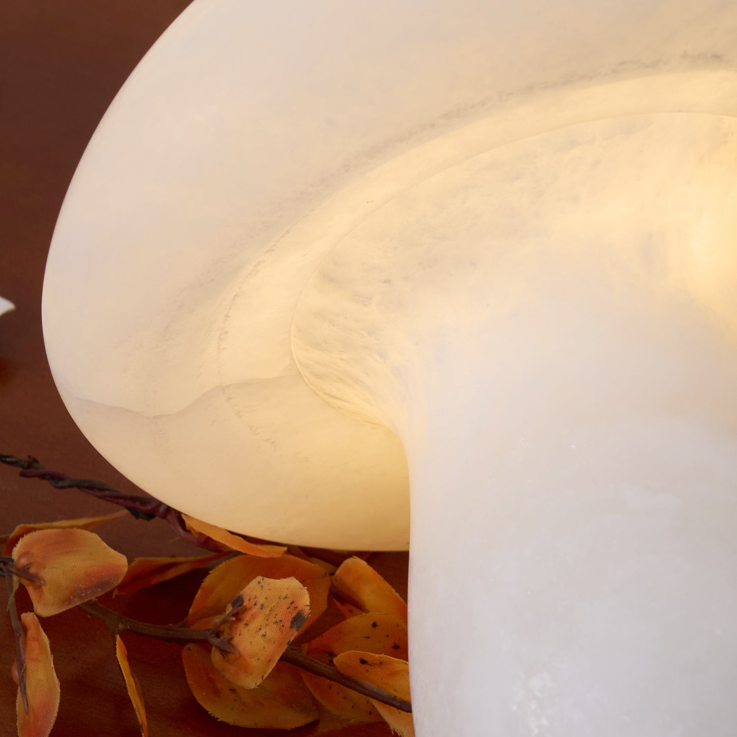 Lampe en Alabastre Champignon - Ambiance Chaleureuse et Élégante