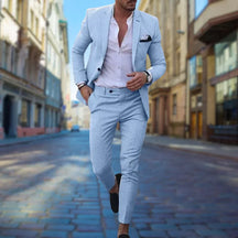 Costume Slim Fit en Lin pour Hommes - Élégance et Confort pour Événements Formels