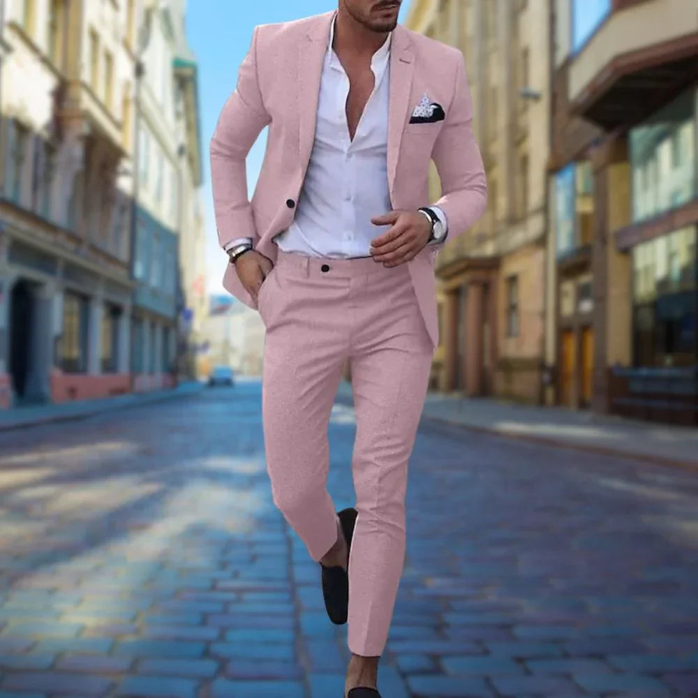 Costume Slim Fit en Lin pour Hommes - Élégance et Confort pour Événements Formels