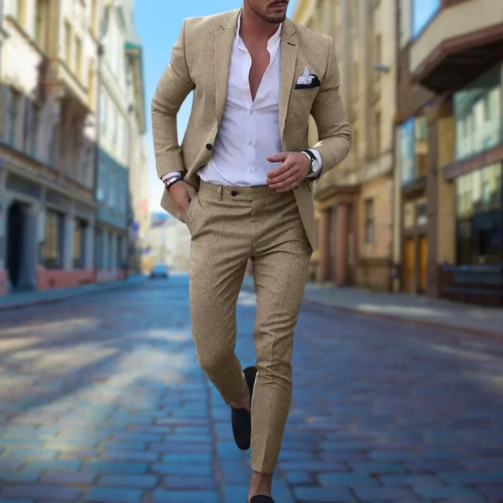 Costume Slim Fit en Lin pour Hommes - Élégance et Confort pour Événements Formels