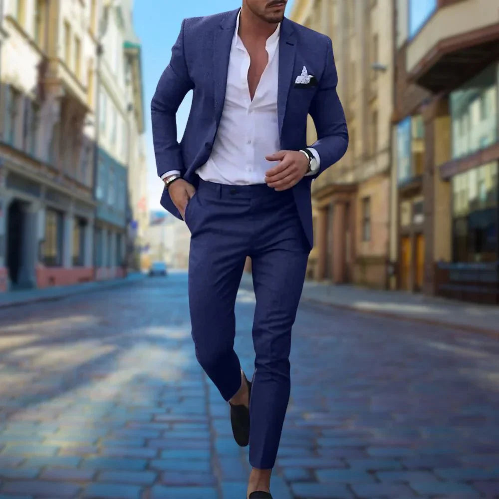 Costume Slim Fit en Lin pour Hommes - Élégance et Confort pour Événements Formels