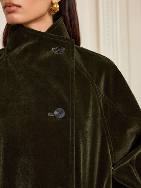 Manteau en Velours Chaud - Poches Pratiques et Sans Ceinture