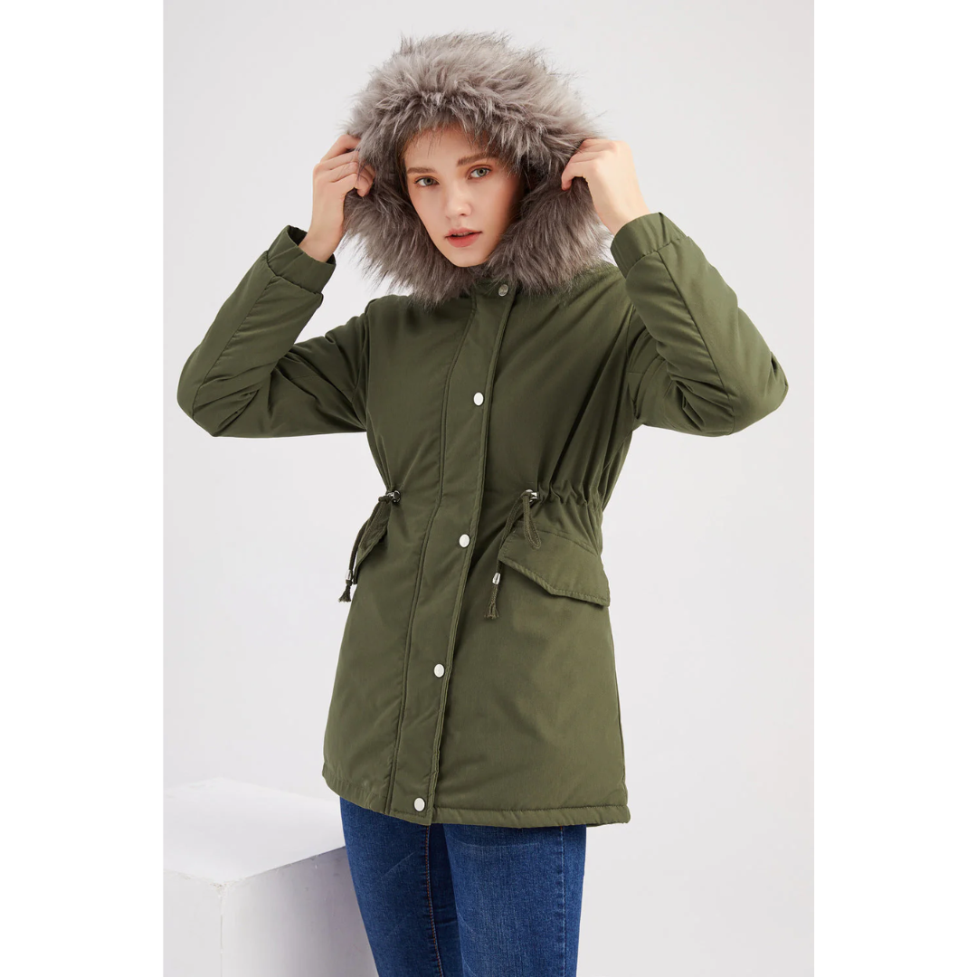 Parka d'Hiver Boutonnée pour Femmes - Style Classique et Chaleur Optimale