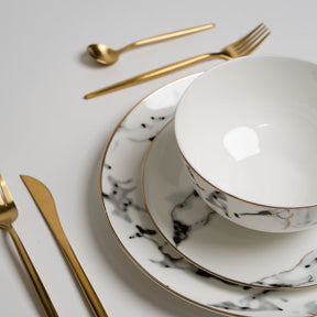 Assiettes en Marbre de Luxe - Élégance Intemporelle pour Votre Table