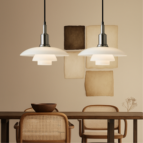 Lampe Suspendue Danoise à 2/3 Têtes - Design Épuré et Réglable