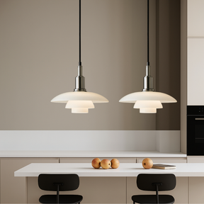 Lampe Suspendue Danoise à 2/3 Têtes - Design Épuré et Réglable