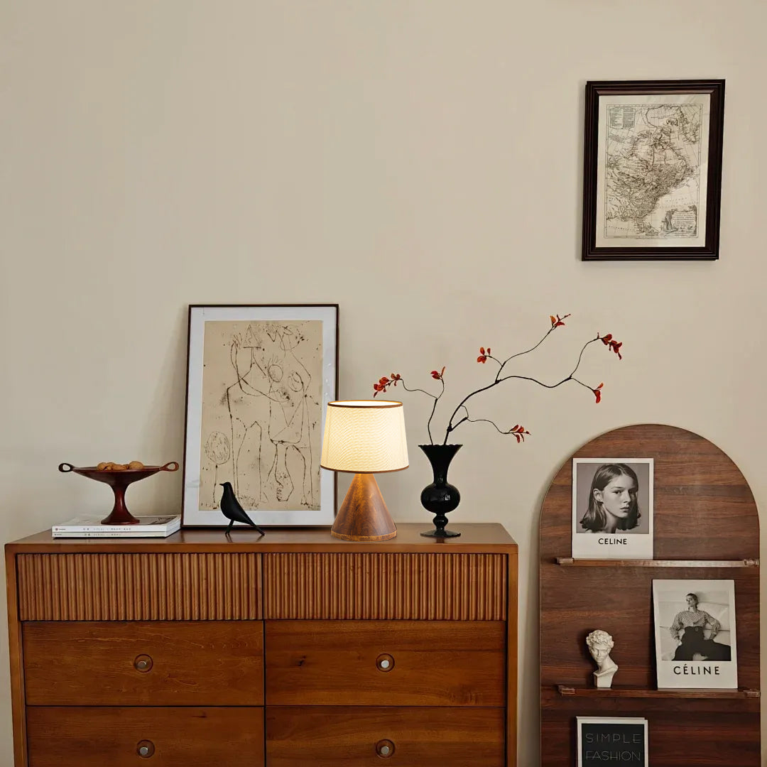 Lampe de Table Élégante en Bois - Éclairage Doux et Ambiant